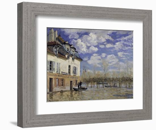 La Barque During the Flood at Port-Marly, c.1876-Alfred Sisley-Framed Giclee Print