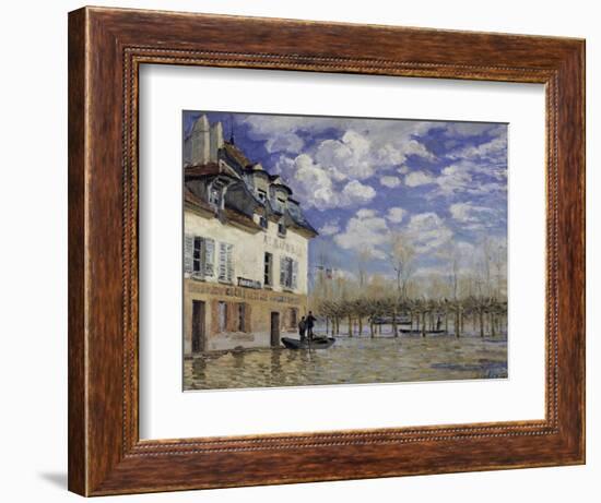 La Barque During the Flood at Port-Marly, c.1876-Alfred Sisley-Framed Giclee Print