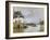 La barque pendant l'inondation à Port-Marly-Alfred Sisley-Framed Giclee Print