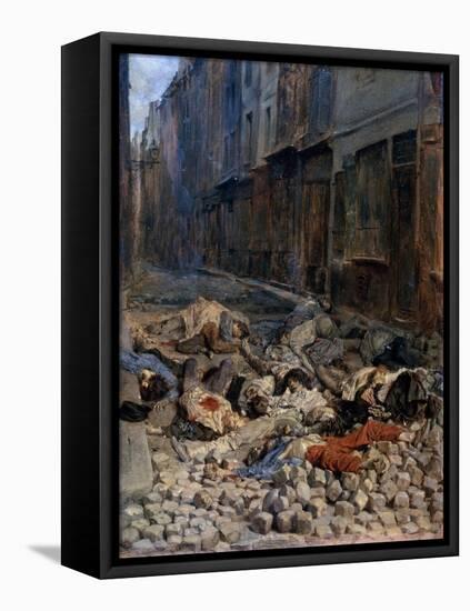 La Barricade, Rue de La Mortellerie, c.1848-Jean-Louis Ernest Meissonier-Framed Premier Image Canvas