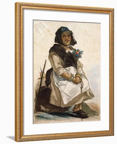 La Basana (Woman Sloppy and Disheveled), 18th Century, by Carlo Lasinio (1759-1838), Colored-null-Framed Giclee Print