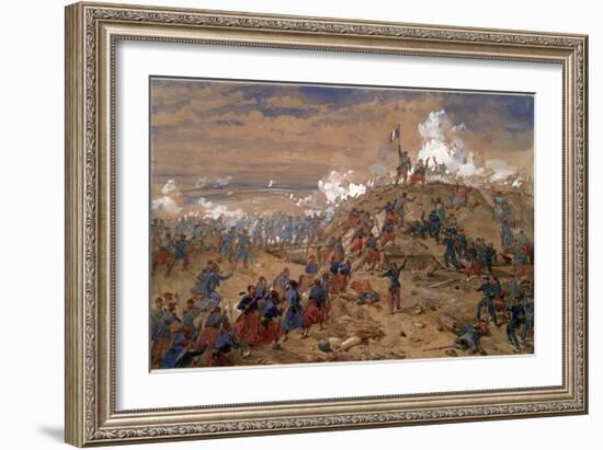 La Bataille De Malakoff, Le 7 Septembre 1855 (Guerre De Crimee, Episode Du Siege De Sebastopol - At-William 'Crimea' Simpson-Framed Giclee Print