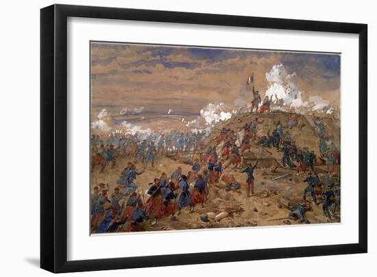 La Bataille De Malakoff, Le 7 Septembre 1855 (Guerre De Crimee, Episode Du Siege De Sebastopol - At-William 'Crimea' Simpson-Framed Giclee Print