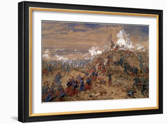La Bataille De Malakoff, Le 7 Septembre 1855 (Guerre De Crimee, Episode Du Siege De Sebastopol - At-William 'Crimea' Simpson-Framed Giclee Print