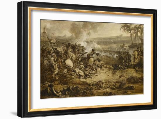 La bataille des Pyramides (21 Juillet 1798) ; esquisse-Francois Andre Vincent-Framed Giclee Print