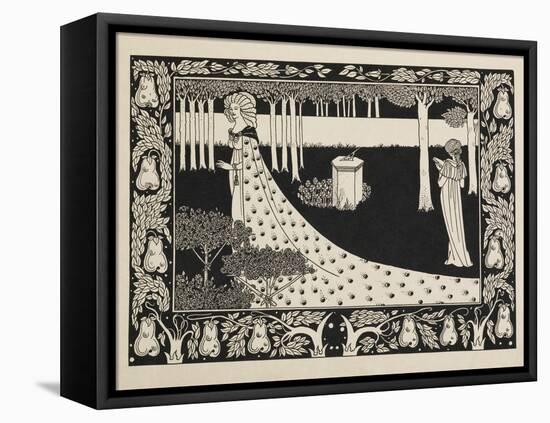 La Beale Isoud at Joãous Gard From Le morte Darthurfrom a book of fifty drawings, 1897 drawing-Aubrey Beardsley-Framed Premier Image Canvas