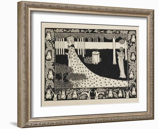 La Beale Isoud at Joãous Gard From Le morte Darthurfrom a book of fifty drawings, 1897 drawing-Aubrey Beardsley-Framed Giclee Print