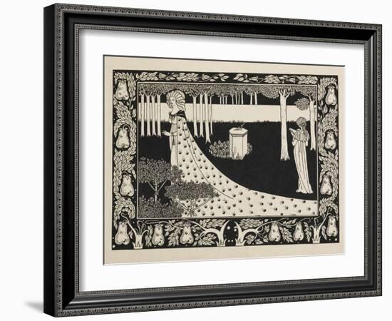 La Beale Isoud at Joãous Gard From Le morte Darthurfrom a book of fifty drawings, 1897 drawing-Aubrey Beardsley-Framed Giclee Print