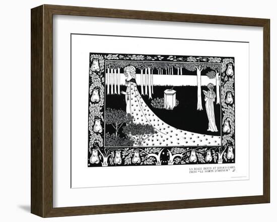 La Beale Isoud at Joyous Gard, Illustration from "Le Morte D'Arthur," Published 1894-Aubrey Beardsley-Framed Giclee Print