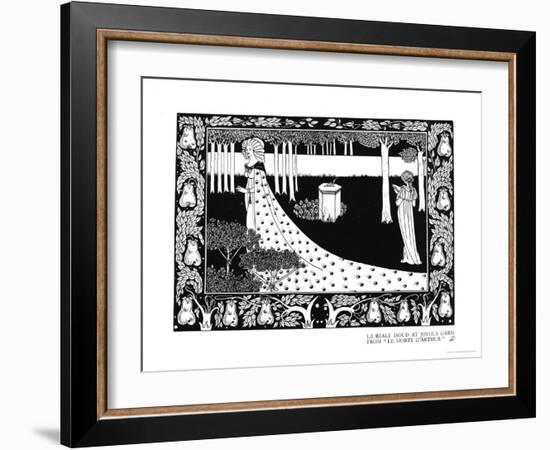 La Beale Isoud at Joyous Gard, Illustration from "Le Morte D'Arthur," Published 1894-Aubrey Beardsley-Framed Giclee Print