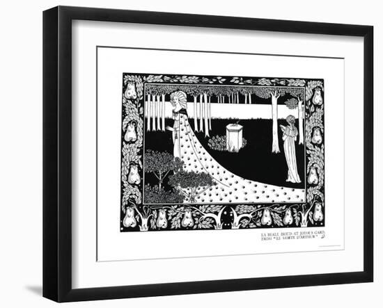 La Beale Isoud at Joyous Gard, Illustration from "Le Morte D'Arthur," Published 1894-Aubrey Beardsley-Framed Giclee Print