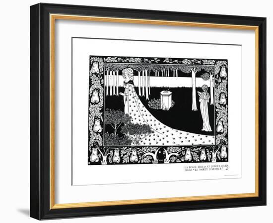 La Beale Isoud at Joyous Gard, Illustration from "Le Morte D'Arthur," Published 1894-Aubrey Beardsley-Framed Giclee Print