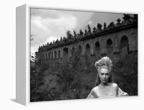 La Belle and la Bete BEAUTY AND THE BEAST by Jean Cocteau with Josette Day, 1946 (b/w photo)-null-Framed Stretched Canvas