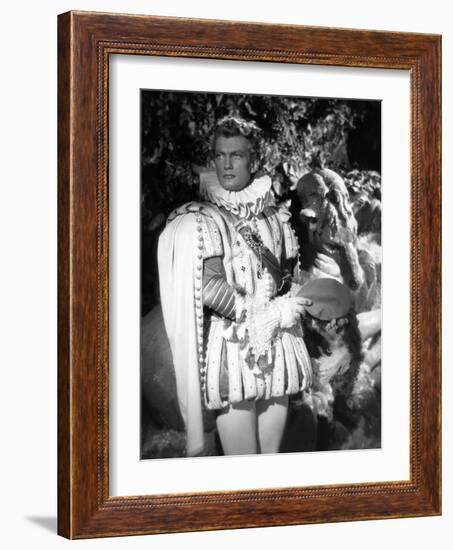 La Belle and la Bete by JeanCocteau with Jean Marais, 1946 (b/w photo)-null-Framed Photo