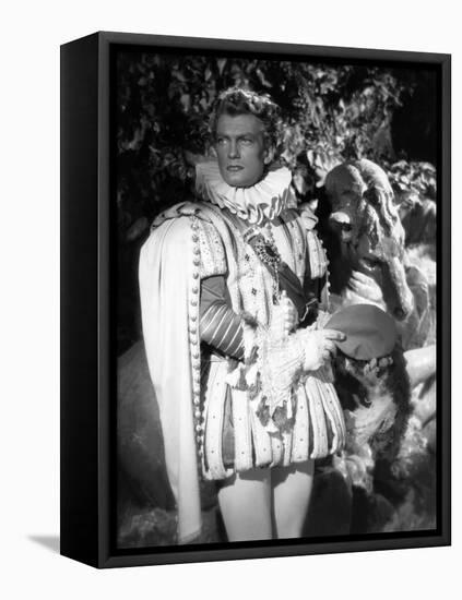 La Belle and la Bete by JeanCocteau with Jean Marais, 1946 (b/w photo)-null-Framed Stretched Canvas