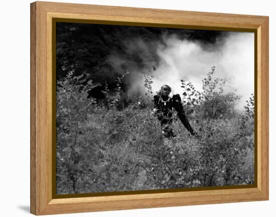 La Belle and la Bete by JeanCocteau with Jean Marais, 1946 (b/w photo)-null-Framed Stretched Canvas