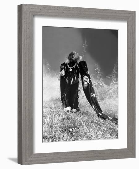 La Belle and la Bete by JeanCocteau with Jean Marais, 1946 (b/w photo)-null-Framed Photo