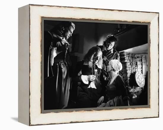 La Belle and la Bete by JeanCocteau with Jean Marais, Marcel Andre, Michel Auclair and Josette Day,-null-Framed Stretched Canvas