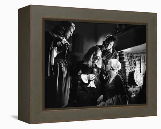 La Belle and la Bete by JeanCocteau with Jean Marais, Marcel Andre, Michel Auclair and Josette Day,-null-Framed Stretched Canvas