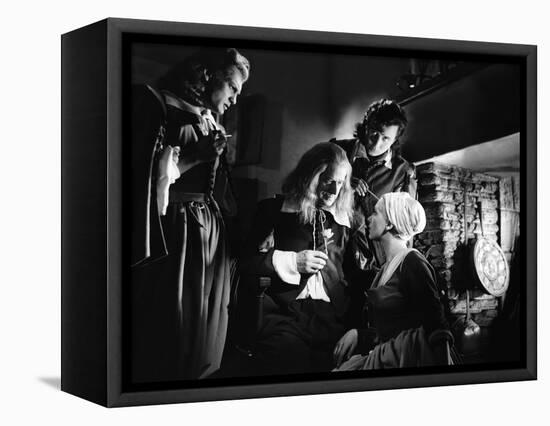 La Belle and la Bete by JeanCocteau with Jean Marais, Marcel Andre, Michel Auclair and Josette Day,-null-Framed Stretched Canvas