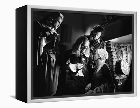 La Belle and la Bete by JeanCocteau with Jean Marais, Marcel Andre, Michel Auclair and Josette Day,-null-Framed Stretched Canvas