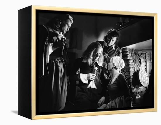 La Belle and la Bete by JeanCocteau with Jean Marais, Marcel Andre, Michel Auclair and Josette Day,-null-Framed Stretched Canvas