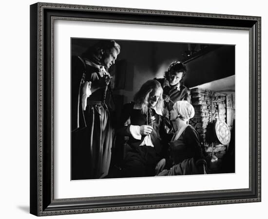 La Belle and la Bete by JeanCocteau with Jean Marais, Marcel Andre, Michel Auclair and Josette Day,-null-Framed Photo