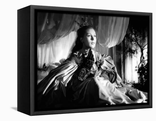 La Belle and la Bete by JeanCocteau with Josette Day, 1946 (b/w photo)-null-Framed Stretched Canvas