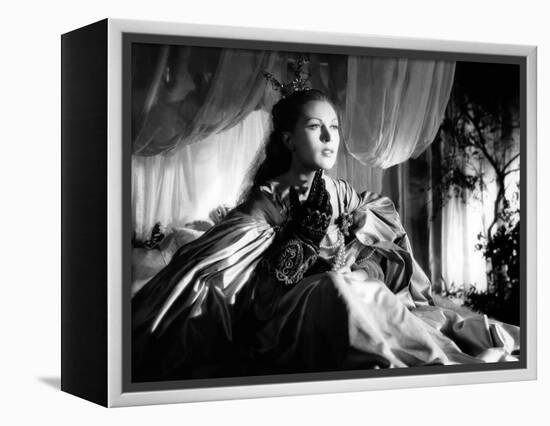 La Belle and la Bete by JeanCocteau with Josette Day, 1946 (b/w photo)-null-Framed Stretched Canvas