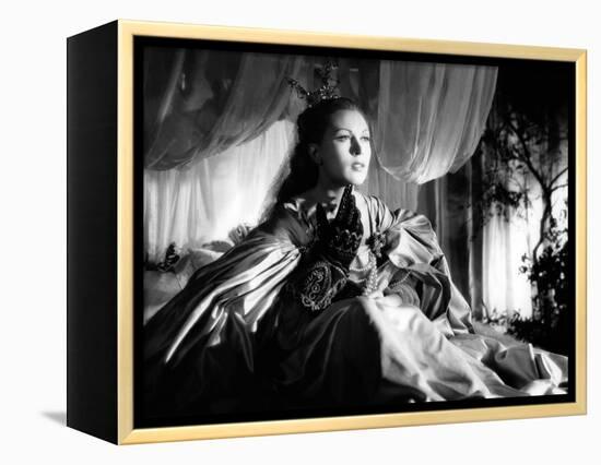 La Belle and la Bete by JeanCocteau with Josette Day, 1946 (b/w photo)-null-Framed Stretched Canvas