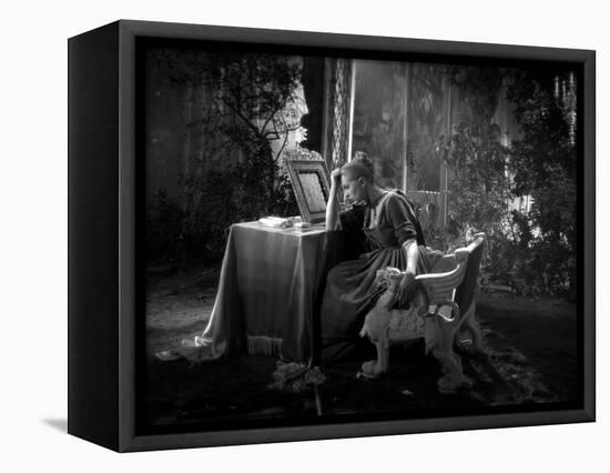 La Belle and la Bete by JeanCocteau with Josette Day, 1946 (b/w photo)-null-Framed Stretched Canvas