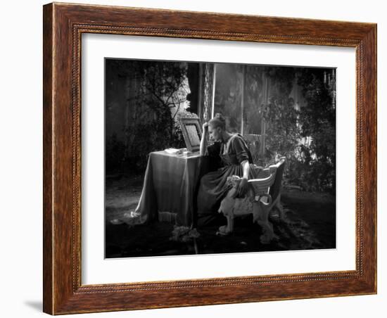 La Belle and la Bete by JeanCocteau with Josette Day, 1946 (b/w photo)-null-Framed Photo