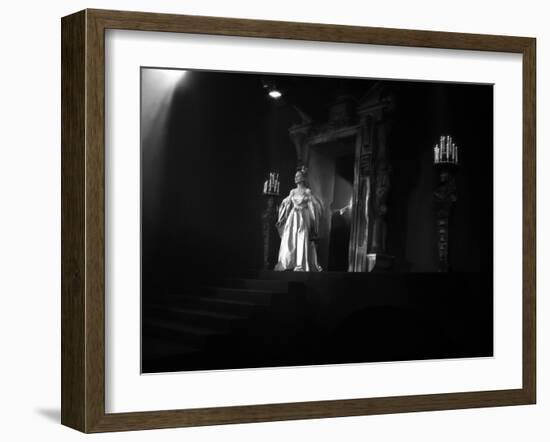 La Belle and la Bete by JeanCocteau with Josette Day, 1946 (b/w photo)-null-Framed Photo