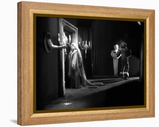 La Belle and la Bete by JeanCocteau with Josette Day and Jean Marais, 1946 (b/w photo)-null-Framed Stretched Canvas