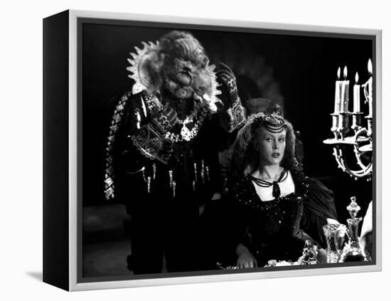 La Belle and la Bete The Beauty and the Beast by Jean Cocteau with Jean Marais and Josette Day, 194-null-Framed Stretched Canvas