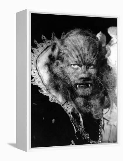 La Belle and la Bete The Beauty and the Beast by JeanCocteau with Jean Marais, 1946 (b/w photo)-null-Framed Stretched Canvas