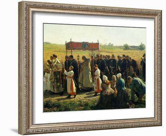 La Bénediction Des Blés En Artois En 1857 (Blessing the Wheat in Artois, France, in 1857) (Detail)-Jules Breton-Framed Giclee Print