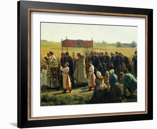 La Bénediction Des Blés En Artois En 1857 (Blessing the Wheat in Artois, France, in 1857) (Detail)-Jules Breton-Framed Giclee Print