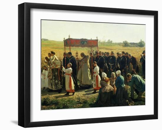 La Bénediction Des Blés En Artois En 1857 (Blessing the Wheat in Artois, France, in 1857) (Detail)-Jules Breton-Framed Giclee Print