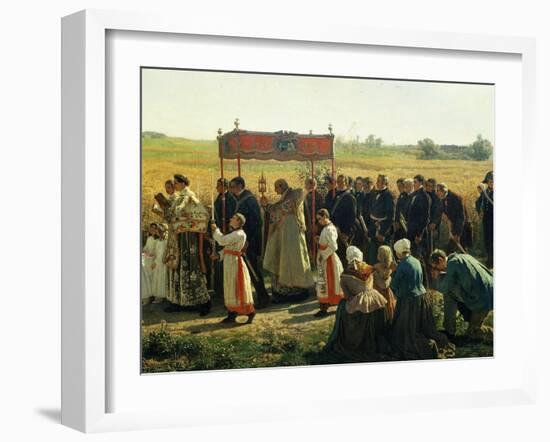 La Bénediction Des Blés En Artois En 1857 (Blessing the Wheat in Artois, France, in 1857) (Detail)-Jules Breton-Framed Giclee Print