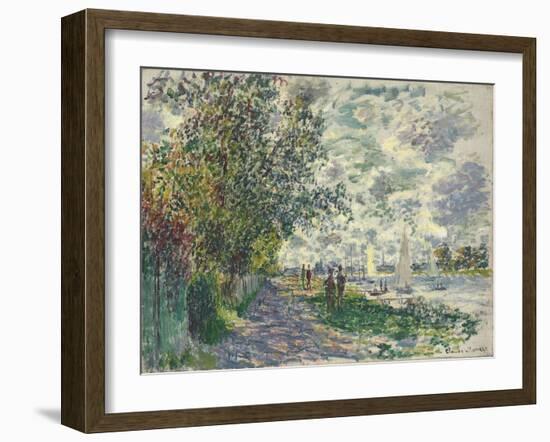 La Berge Du Petit-Gennevilliers, 1875-Claude Monet-Framed Giclee Print