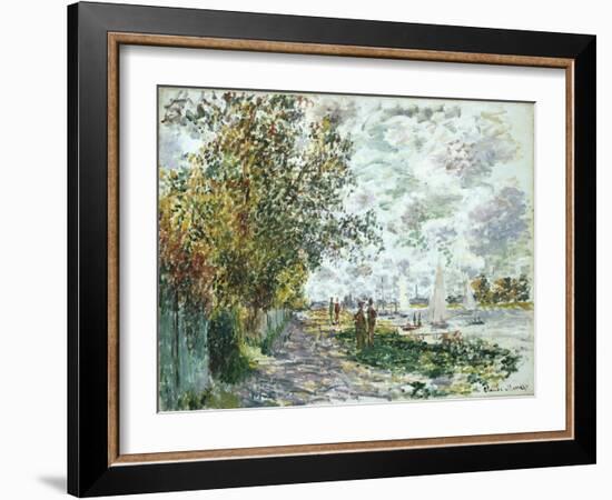 La Berge Du Petit-Gennevilliers, Circa 1875-Eug?ne Boudin-Framed Giclee Print