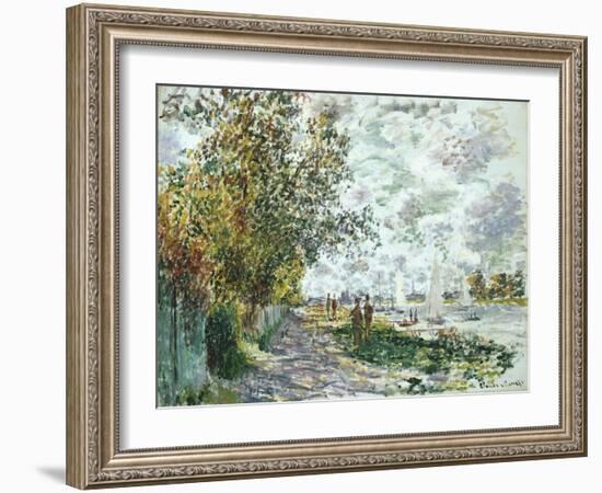 La Berge Du Petit-Gennevilliers, Circa 1875-Eug?ne Boudin-Framed Giclee Print