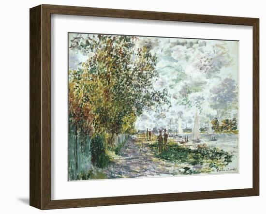 La Berge Du Petit-Gennevilliers, Circa 1875-Eug?ne Boudin-Framed Giclee Print