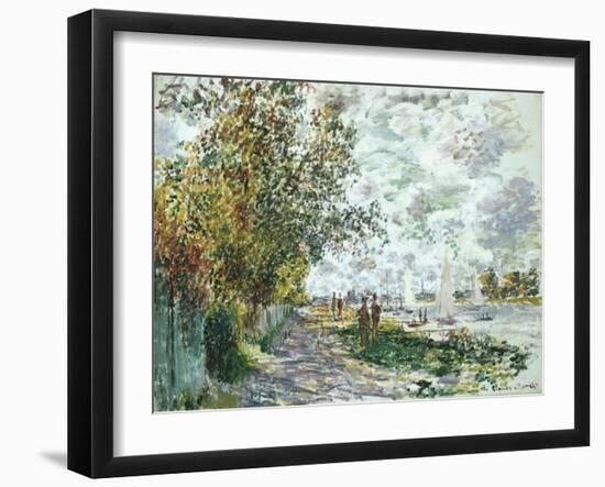 La Berge Du Petit-Gennevilliers, Circa 1875-Eug?ne Boudin-Framed Giclee Print