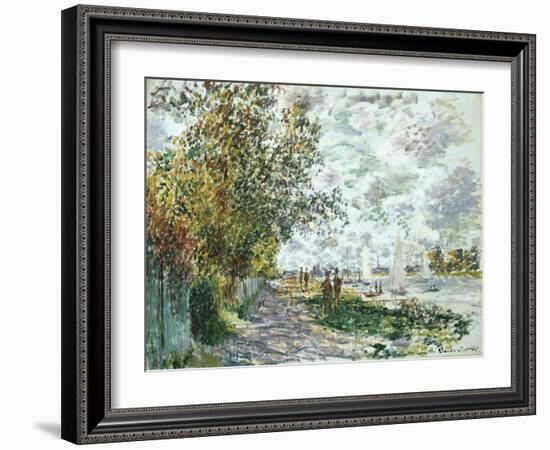 La Berge Du Petit-Gennevilliers, Circa 1875-Eug?ne Boudin-Framed Giclee Print