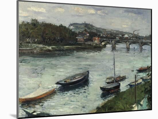 La Berge et le Pont d'Argenteuil, 1882-Gustave Caillebotte-Mounted Giclee Print