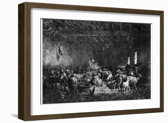 La Bergerie, (The Shepher), 1825-1890-Charles Emile Jacque-Framed Giclee Print