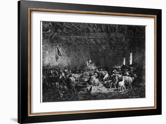 La Bergerie, (The Shepher), 1825-1890-Charles Emile Jacque-Framed Giclee Print