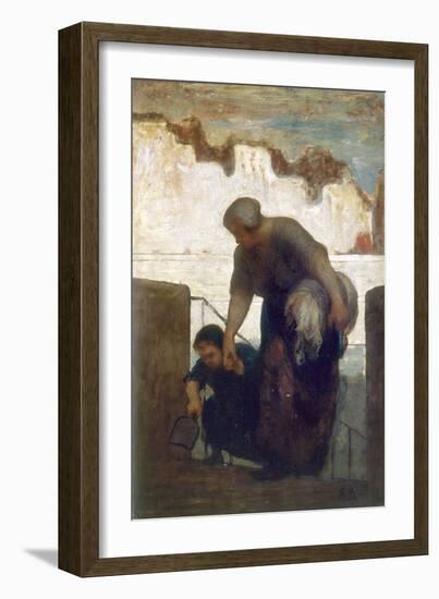 La Blanchisseuse-Honoré Daumier-Framed Giclee Print